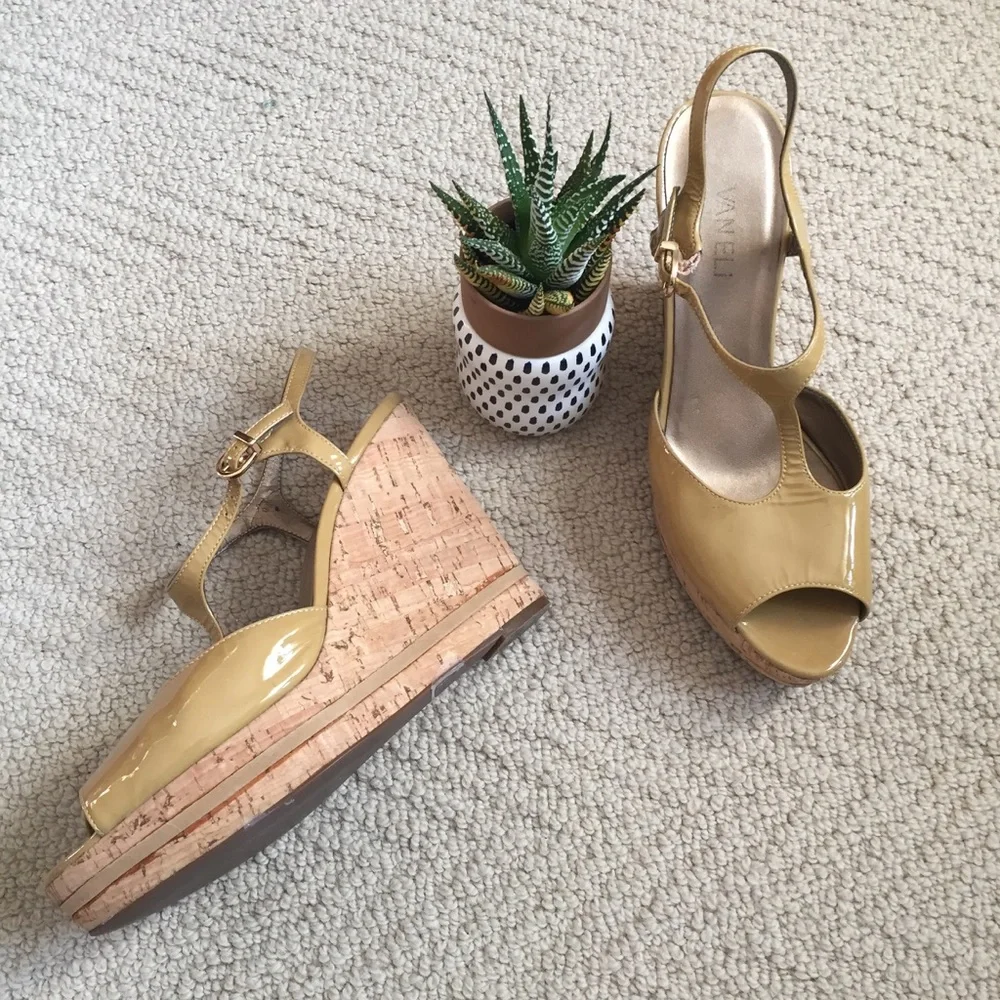 Vaneli Cork Wedge Sandals